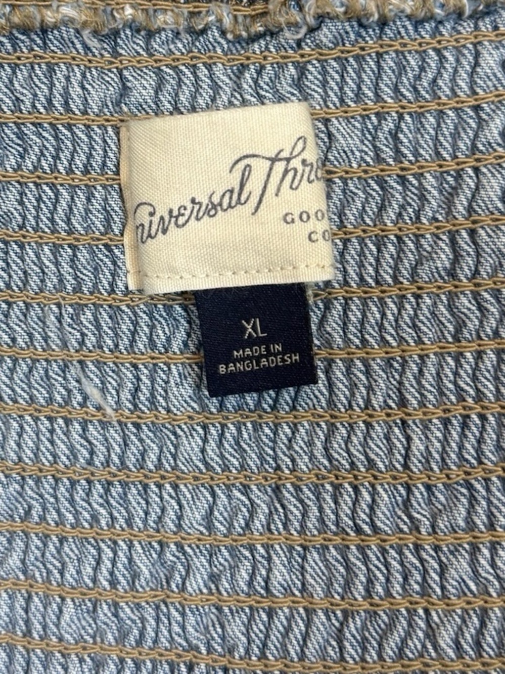 Universal Thread Denim Corset Midi Dress Button Front Smocked Back Pockets XL - Picture 2 of 11